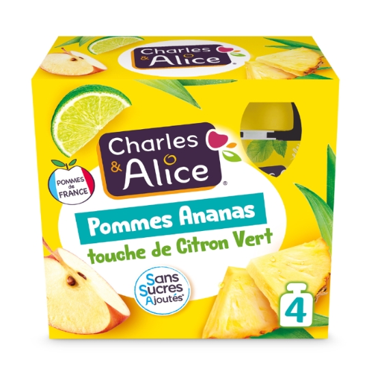Compote Pommes Ananas Citron Vert Sans Sucres Ajoutés CHARLES & ALICE