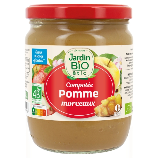 Compote Pomme morceaux JARDIN BIO