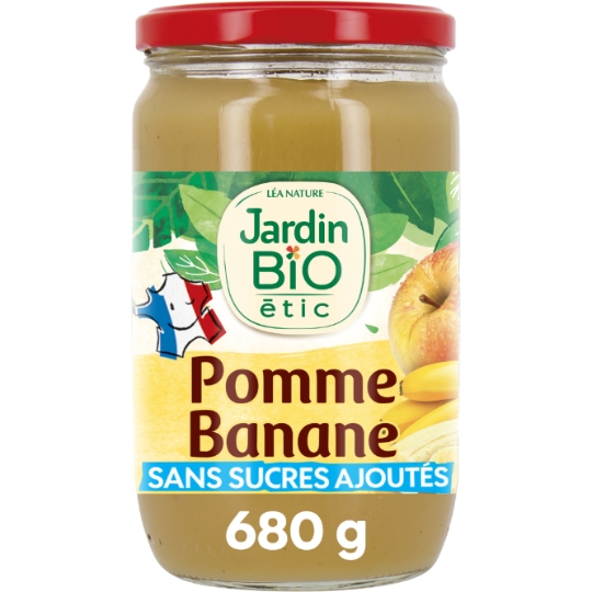 Compote Pomme de France Banane Equitable Bio JARDIN BIO