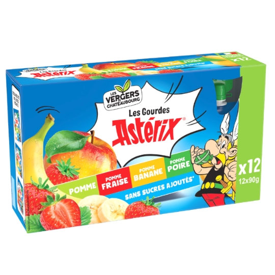 Dessert Fruitier Les Gourdes Astérix Sans Sucres Ajoutés LES VERGERS DE CHATEAUBOURG