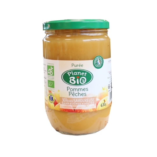 Purée de Fruits Pommes Pêches Bio PLANET BIO