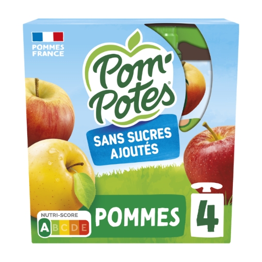 Compote pomme nature sans sucres ajoutés POM'POTES
