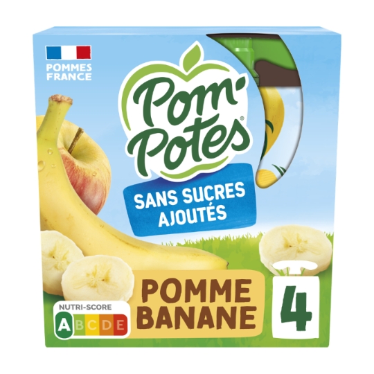 Compote pomme banane sans sucres ajoutés POM'POTES