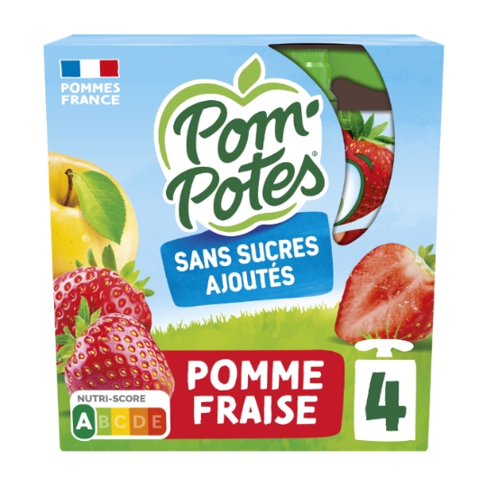 Compote pomme fraise sans sucres ajoutés POM'POTES