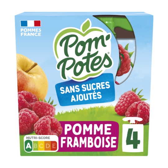 Compote pomme framboise sans sucres ajoutés POM'POTES