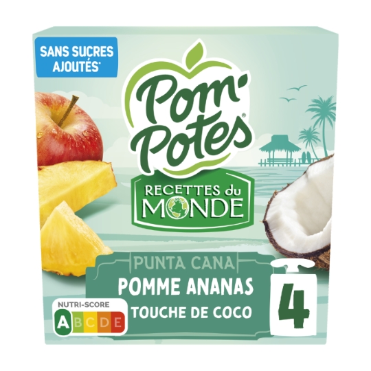 Compote Recette Punta Cana pomme ananas coco sans sucres ajoutés POM'POTES