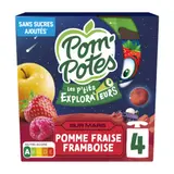 Compote Les P'tits Explorateurs sur Mars pomme fraise framboise sans sucres ajoutés POM'POTES