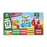 Compote Les Inédits pomme, cerise, banane, fraise POM'POTES