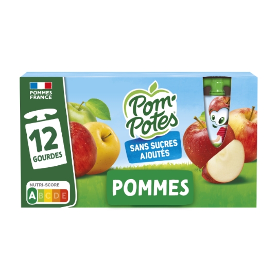 Compote pomme nature sans sucres ajoutés POM'POTES