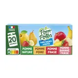 Compote pomme, poire, fraise, banane fraise sans sucres ajoutés POM'POTES