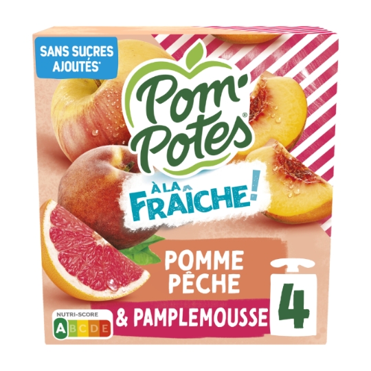 Compote Pomme Pêche Pamplemousse POM'POTES