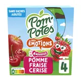 Compote émotion amoureux pomme fraise cerise POM'POTES