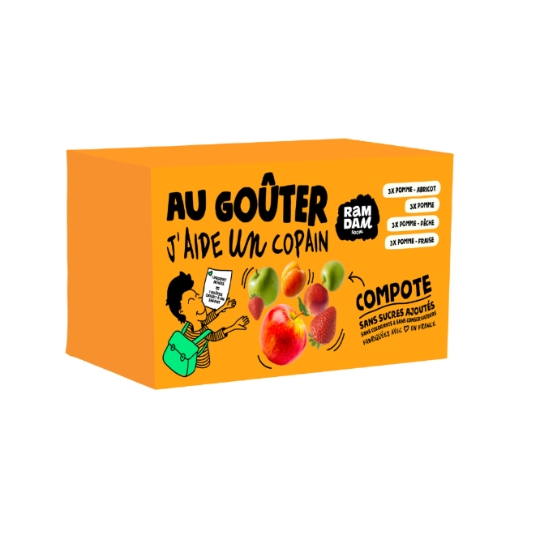 Compotes Pomme-Abricot, Pomme, Pomme-Pêche, Pomme-Fraise Sans Sucres Ajoutés RAMDAM