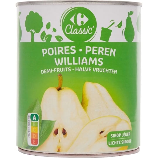 Fruits au Sirop Poires Williams CARREFOUR CLASSIC'