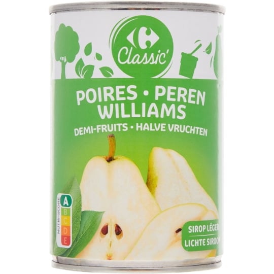 Fruits au Sirop Poire Williams en Demi Fruits CARREFOUR CLASSIC'