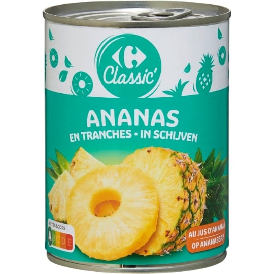 Ananas en tranches au jus d'ananas CARREFOUR CLASSIC'