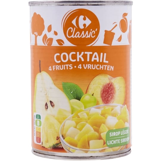 Cocktail de 4 fruits au sirop léger CARREFOUR CLASSIC'