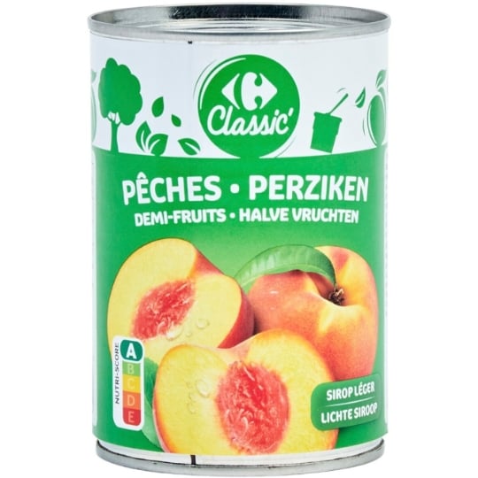 Fruits au Sirop Pêche Demi-Fruits CARREFOUR CLASSIC'
