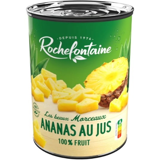 Fruits au Sirop Ananas en Morceaux au Jus ROCHEFONTAINE