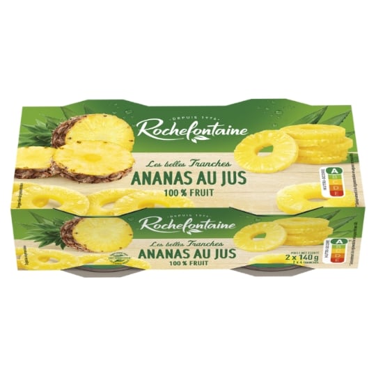 Fruits au Sirop Ananas en Tranches Sans Sucres Ajoutés ROCHEFONTAINE