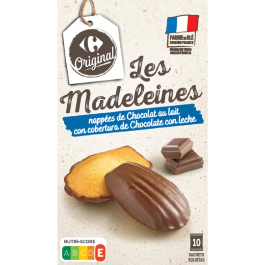 Madeleines nappées de chocolat au lait CARREFOUR ORIGINAL