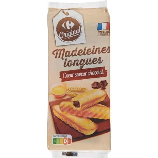 Madeleines longues cœur chocolat CARREFOUR ORIGINAL