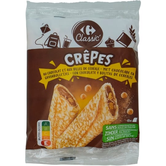 Crêpes chocolat et billes de céréales CARREFOUR CLASSIC'