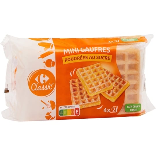 Mini gaufres poudrées au sucre CARREFOUR CLASSIC'