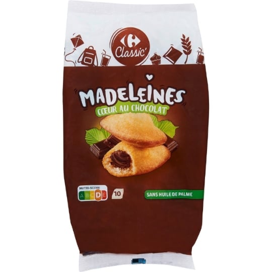 Madeleines cœur chocolat CARREFOUR CLASSIC'