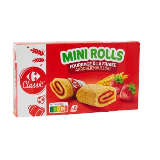 Génoises Fourrage à la Fraise Mini Rolls CARREFOUR CLASSIC'