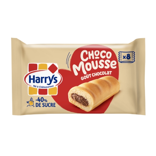 Gâteaux moelleux Fourrés Chocolat Choco Mousse Moins de Sucres HARRYS
