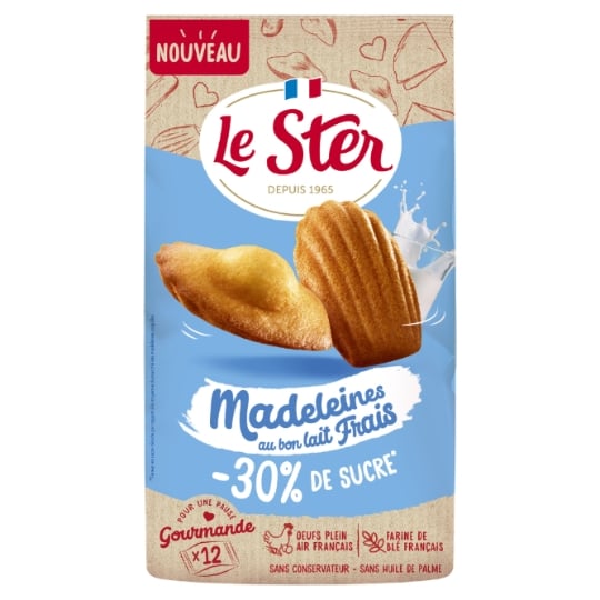 Madeleines coquilles au Lait frais -30% de sucre LE STER