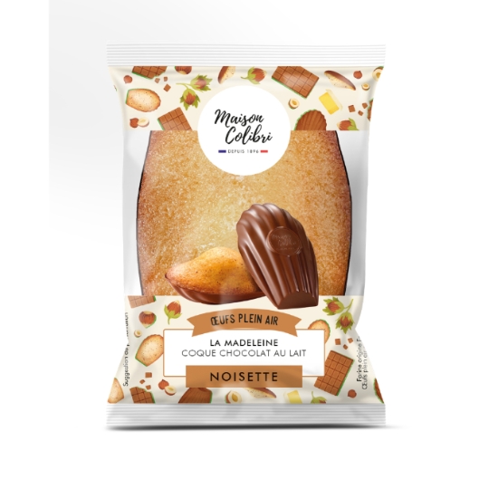 Madeleine Coque Chocolat au Lait Noisette MAISON COLIBRI