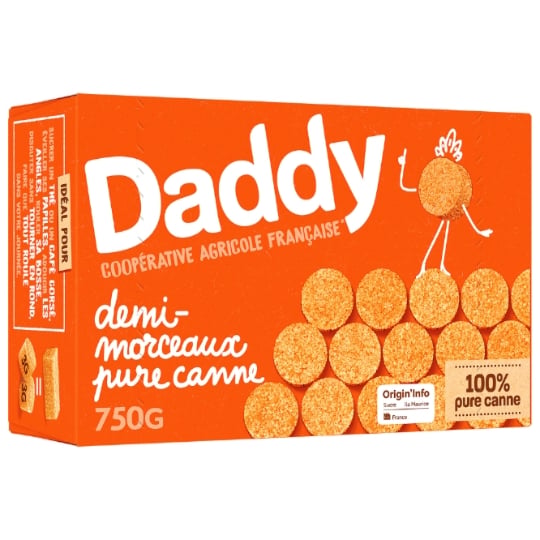 Sucre Pure Canne Demi-Morceaux DADDY