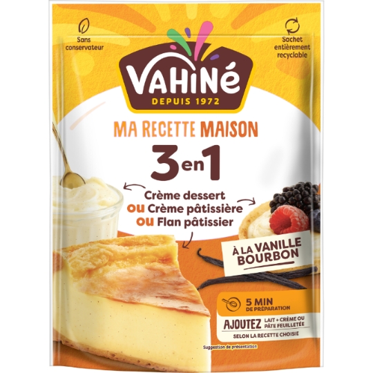 Crème dessert, pâtissière ou flan à la vanille bourbon VAHINE
