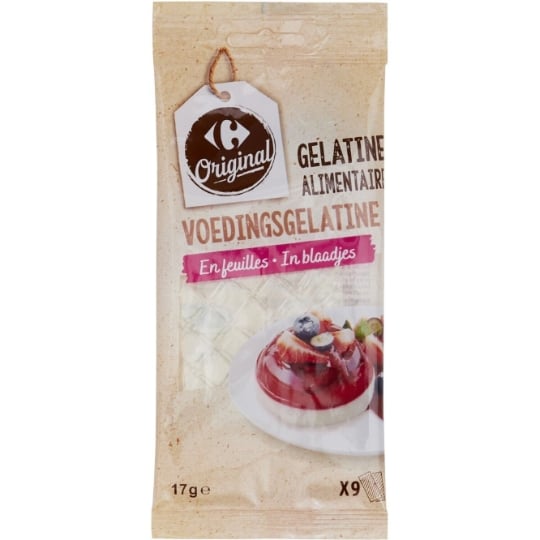 Gélifiant Alimentaire Gélatine en Feuilles CARREFOUR ORIGINAL