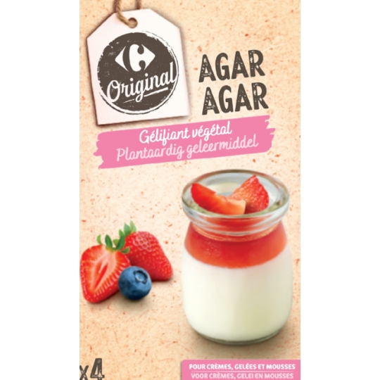 Gélifiant végétal agar agar pour crèmes, gelées et mousses CARREFOUR ORIGINAL