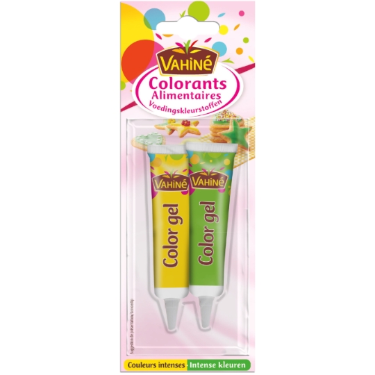 Colorants Alimentaires Jaune et Vert en Gel VAHINE