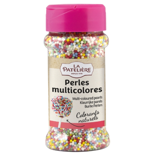 Décors à parsemer perles multicolores en sucre LA PATELIERE