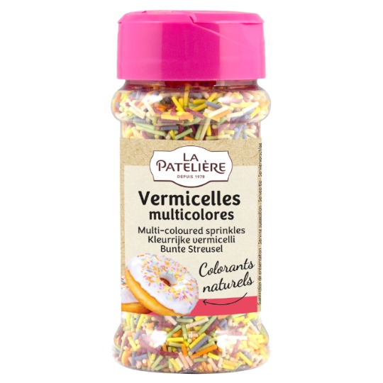 Décors à parsemer Vermicelles multicolores en sucre LA PATELIERE