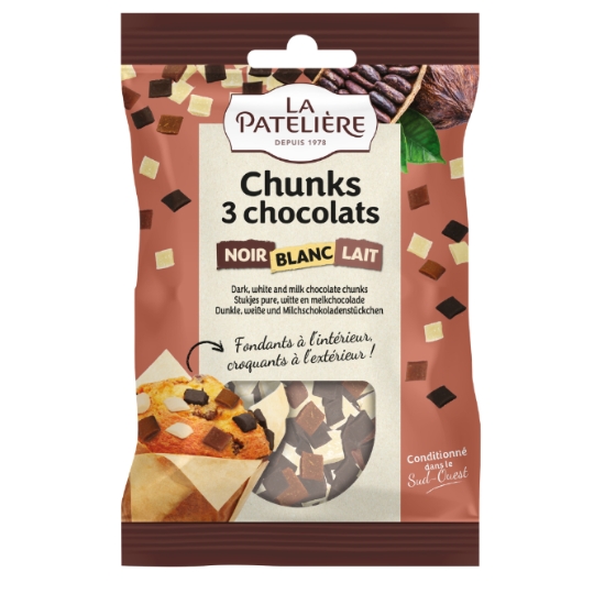 Pépites chocolat Chunks noirs et blancs LA PATELIERE