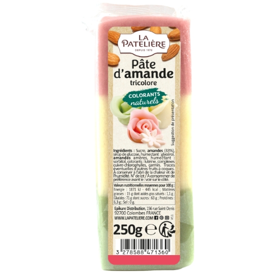 Pâte d'Amandes Tricolores - Colorants Naturels LA PATELIERE