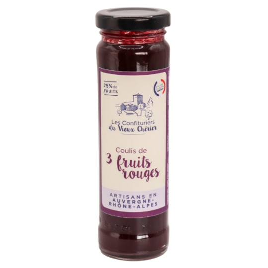 Coulis de 3 Fruits Rouges 75% de Fruits LES CONFITURIERS DU VIEUX CHERIER