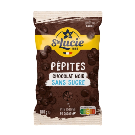 Pépites de chocolat noir sans sucre SAINTE LUCIE
