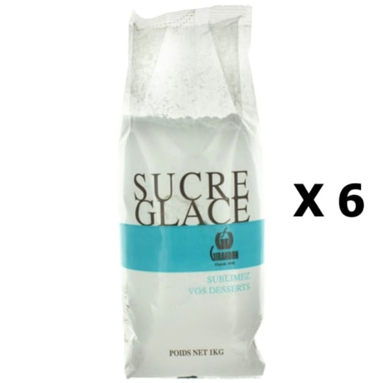 Lot 6x Sucre Glace - Giraudon - Paquet 1kg GIRAUDON