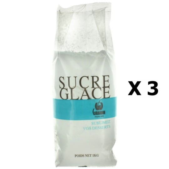 Lot 3x Sucre Glace - Giraudon - Paquet 1kg GIRAUDON