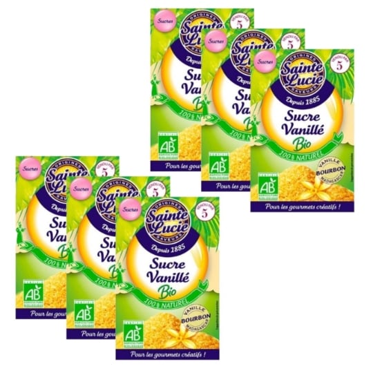 Lot 6x Sucre Vanillé Bio - Sainte Lucie - 5 Sachets De 7,5g SAINTE LUCIE