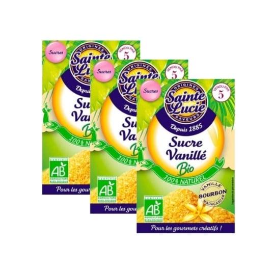 Lot 3x Sucre Vanillé Bio - Sainte Lucie - 5 Sachets De 7,5g SAINTE LUCIE