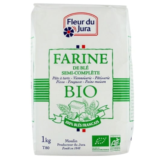 Farine T80 Semi-complète Bio 100% Blés Français - Fleur Du Jura - Paquet 1kg FLEUR DU JURA