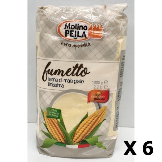 Lot 6x Farine De Maïs Très Fine Sans Gluten - Italie - Molino Peila - Paquet 1kg MOLINO PEILA